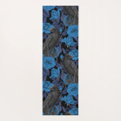 Raven en blauwe rozen yogamat (Achterkant)