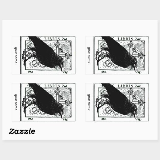 Raven en Cross Bookplate Stickers (Vel)