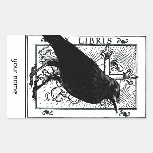 Raven en Cross Bookplate Stickers (Voorkant)