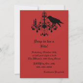 Raven en Damask Halloween Invitation Kaart (Voorkant)