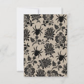 Raven en Damask op Burlap RSVP Kaartje (Achterkant)