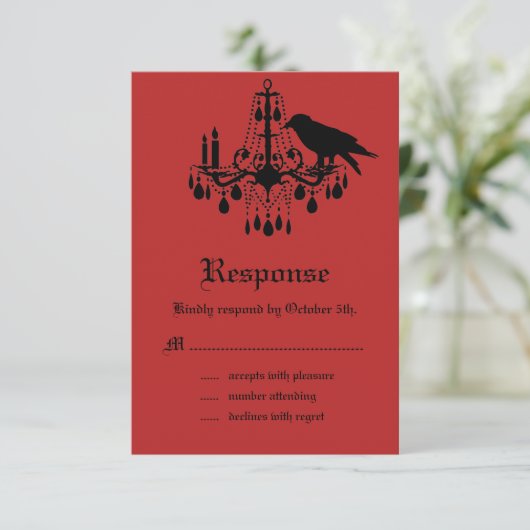 Raven en Damask RSVP (Staand voorkant)