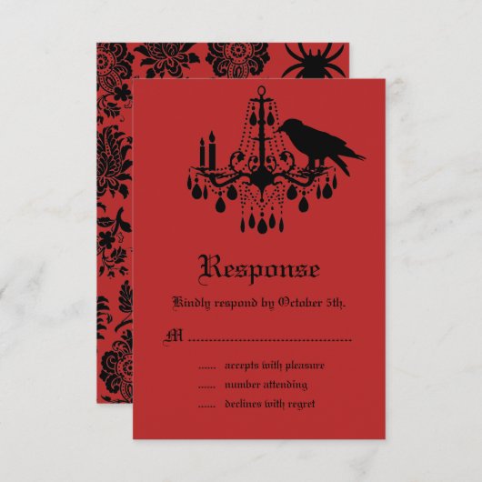 Raven en Damask RSVP (Voorkant / Achterkant)