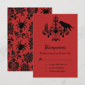 Raven en Damask RSVP Kaartje (Voorkant / Achterkant)