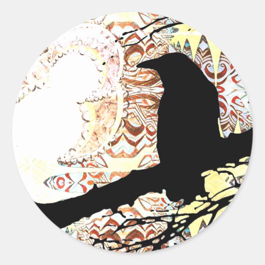 Raven en de Moons Ronde Sticker (Voorkant)