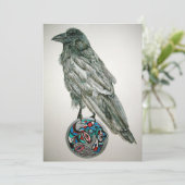 Raven en de zon feestdagenkaart (Staand voorkant)