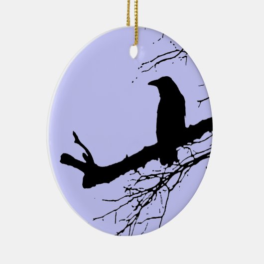 Raven en dode bomen keramisch ornament (Rechts)