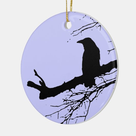 Raven en dode bomen keramisch ornament (Links)