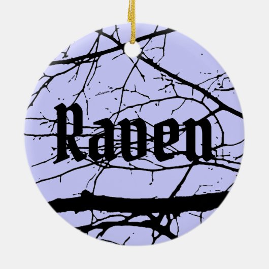 Raven en dode bomen keramisch ornament (Achterkant)