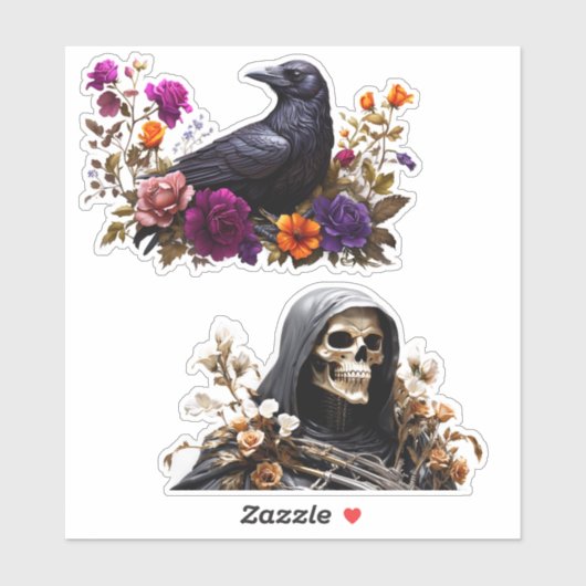 Raven en Grim Reaper Vinyl Stickers aanpassen (Vel)