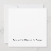 Raven en haar kinderen in de boomtoppen notitiekaartje (Achterkant)