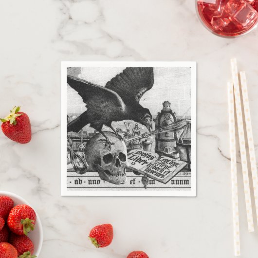 Raven en Human Skull Servetten (Insitu)