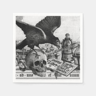 Raven en Human Skull Servetten