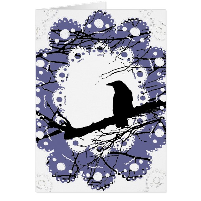 Raven en Lace Gothic Blank Kaart (Voorkant)