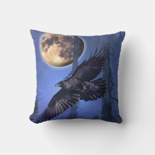 Raven en Maan Fantasie Kussensloop Kussen