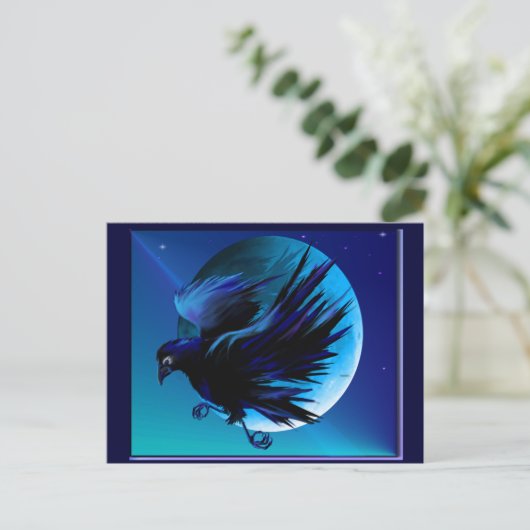 Raven en Moon_ Briefkaart (Staand voorkant)