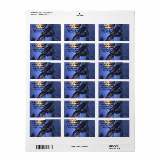 Raven en Moon Labels (Full Sheet)