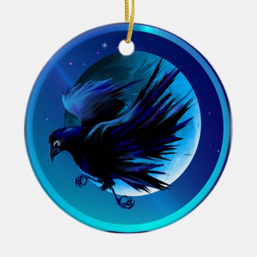 Raven en Moon Ornaments Keramisch Ornament (Voorkant)