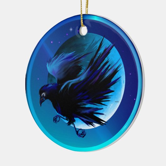 Raven en Moon Ornaments Keramisch Ornament (Links)