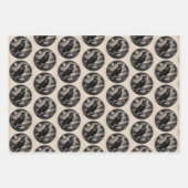 Raven en Moon Wrapping Paper Flat Sheet Set van 3 (Voorkant 2)