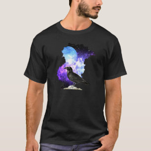 Raven en Night Moon Blackbird Ornithology T-shirt