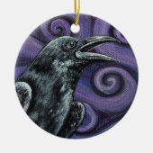 Raven en Paarse Swirls Ornament (Voorkant)