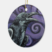 Raven en Paarse Swirls Ornament (Links)