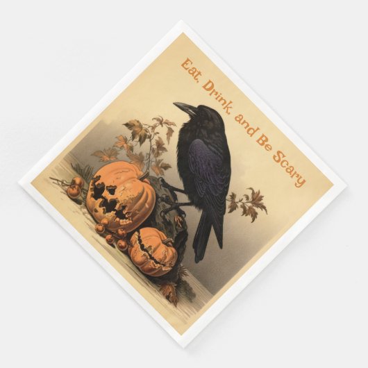 Raven en pompoenen Halloween: Eet, Drink, wees eng Servet (Hoek)