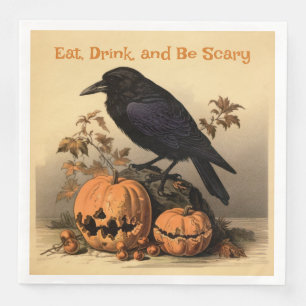 Raven en pompoenen Halloween: Eet, Drink, wees eng Servet