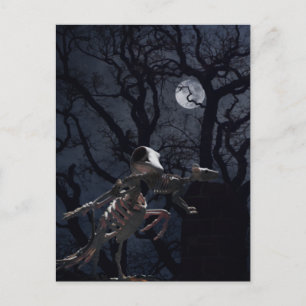Raven- en ratskelet in Moonlight Briefkaart