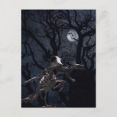 Raven- en ratskelet in Moonlight Briefkaart (Voorkant)