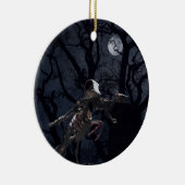 Raven- en ratskelet in Moonlight Keramisch Ornament (Rechts)