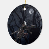 Raven- en ratskelet in Moonlight Keramisch Ornament (Links)