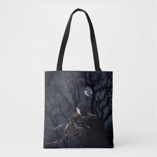 Raven- en ratskelet in Moonlight Tote Bag (Voorkant)