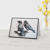 Raven en Rode Lint Kaart (Gele Bloem)