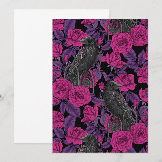 Raven en roze rozen (Voorkant / Achterkant)