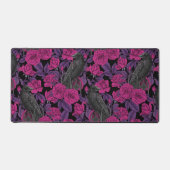 Raven en roze rozen bureaumat (Voorkant)