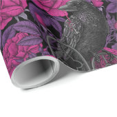 Raven en roze rozen cadeaupapier (Rol Hoek)
