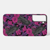 Raven en roze rozen samsung galaxy hoesje (Achterkant horizontaal)