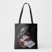 Raven en roze rozen tote bag (Voorkant)