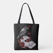 Raven en roze rozen tote bag (Achterkant)