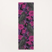 Raven en roze rozen yogamat (Voorkant)