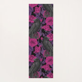 Raven en roze rozen yogamat (Achterkant)
