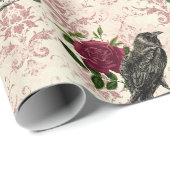 Raven en Rozen Damask Cadeaupapier (Rol Hoek)