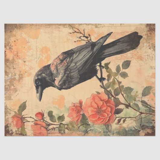 Raven en Rozen Decoupage Tissuepapier (Voorkant)