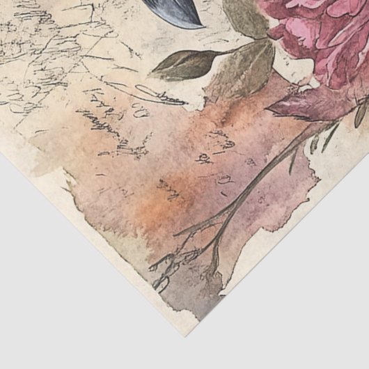 Raven en Rozen  Ephemera Decoupage Tissuepapier (Detail)