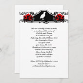 Raven en Rozen Gothic Wedding Kaart (Voorkant / Achterkant)