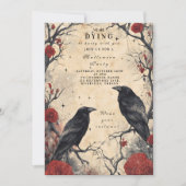 Raven en Rozen Halloween Party Kaart (Voorkant)