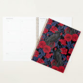 Raven en rozen met donkerblauwe bladeren planner (Display)