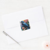 Raven en Rozen Waterverf Vierkante Sticker (Envelop)